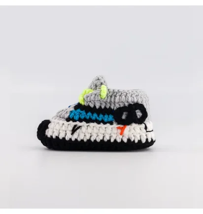 Пінетки дитячі Baby Sneakers Crochet Grey BS-YZY-WAVE