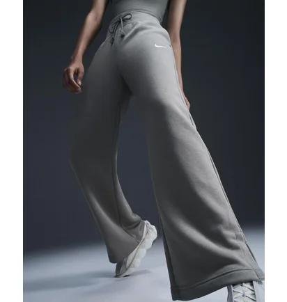 Штани жіночі Nike Sportswear Phoenix Fleece High-Waisted Wide-Leg Sweatpants Grey DQ5615-320