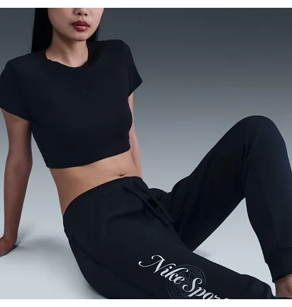 Спортивный костюм женский Nike Sportswear Club Fleece Graphic Crew Black HV2342-010__HV2346-010