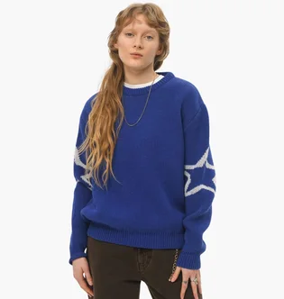 Свитшот унисекс Carne Bollente The S Word Blue AW24KNW0103