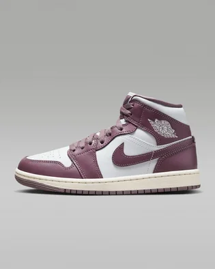 Кроссовки женские Air Jordan 1 Mid Shoes White/Bordo BQ6472-050