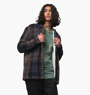Сорочка чоловіча Vans Howard Sherpa Lined Flannel Buttondown Shirt Brown VN0A7SF50CB