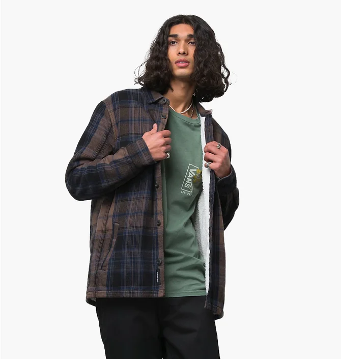 Рубашка мужская Vans Howard Sherpa Lined Flannel Buttondown Shirt Brown VN0A7SF50CB