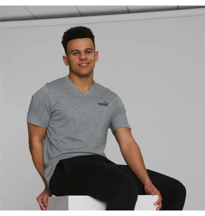 Футболка мужская Puma Essentials+ V-Neck Tee Grey 586277-03