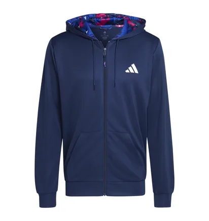 Толстовка мужская Adidas Train Essentials Seasonal Training Full-Zip Jacket Blue IB8139