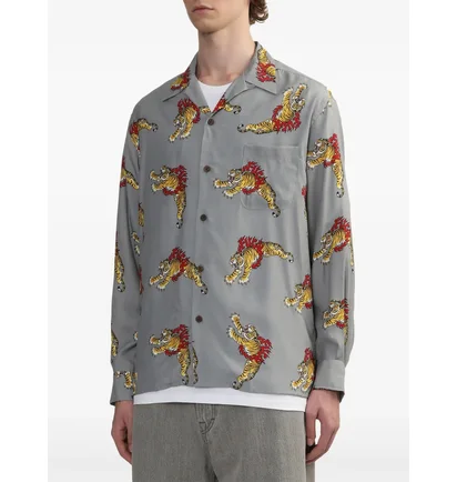 Сорочка унісекс wacko maria Hawaiian Grey 24FW-WMS-HI03