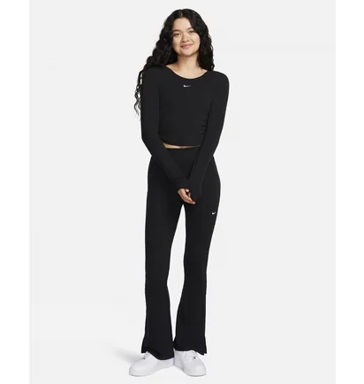 Лонгслів жіночий Nike Sportswear Chill Knit Tight Scoop-Back Long-Sleeve Mini-Rib Top Black FN3661-010
