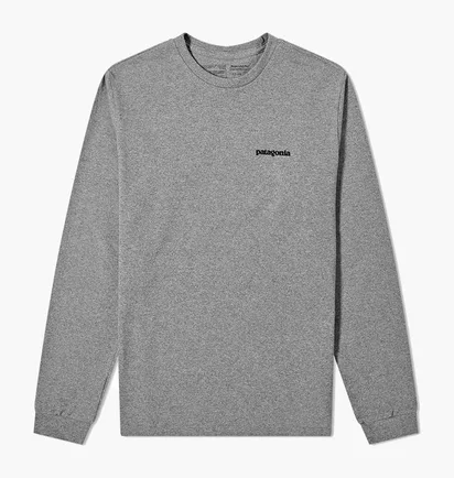 Лонгслів чоловічий Patagonia L/S P-6 Logo Responsibili-Tee Grey 38518GLH