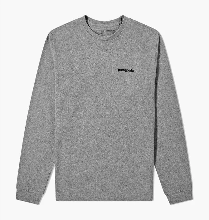 Лонгслів чоловічий Patagonia L/S P-6 Logo Responsibili-Tee Grey 38518GLH