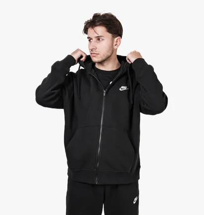 Мужская толстовка Nike M Nsw Club Hoodie Fz Ft Black BV2648-010