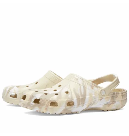 Тапочки мужские Crocs Classic Marbled Clog Beige 206867-2Y3