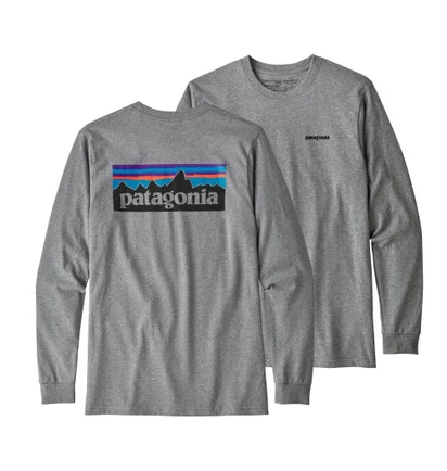 Лонгслів чоловічий Patagonia L/S P-6 Logo Responsibili-Tee Grey 38518GLH