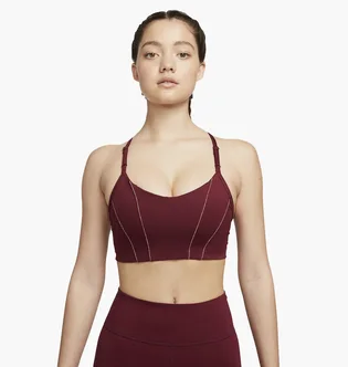 Топ жіночий Nike Womens Light-Support Padded Metallic Tape Sports Bra Bordo Dd1407-638