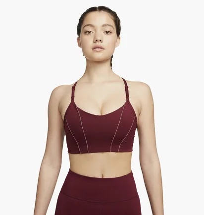 Топ женский Nike Womens Light-Support Padded Metallic Tape Sports Bra Bordo Dd1407-638