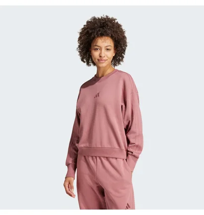 Свитшот женский Adidas All Szn French Terry 3-Stripes Loose Sweatshirt Bordo IY6854