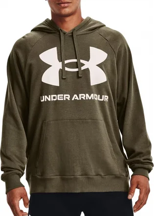 Худи мужское Under Armour Hooded Sweatshirt Ua Rival Fleece Big Logo Hd-Grn Olive 1357093-361