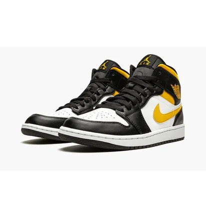 Кроссовки мужские Air Jordan 1 Mid Black/White 554724-177