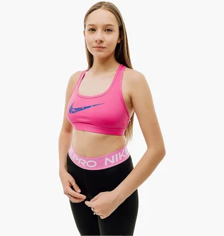 Топ женский Nike Swsh Ls Hbr Bra Pink FN2898-605
