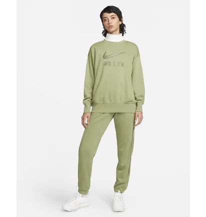 Свитшот женский Nike Air Fleece Crewneck Sweatshirt Olive Dq6567-334