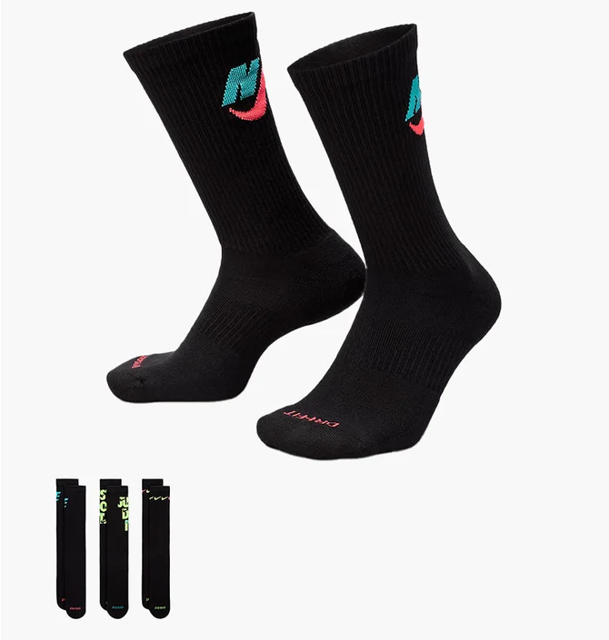 Шкарпетки унісекс Nike Everyday Plus Cushioned Black (3 пари) DH3822-910