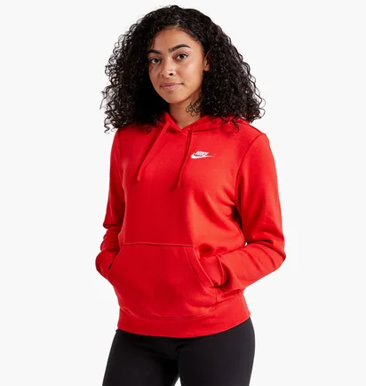 Худі жіноче Nike Club Fleece Pullover Hoodie Red DQ5793-657