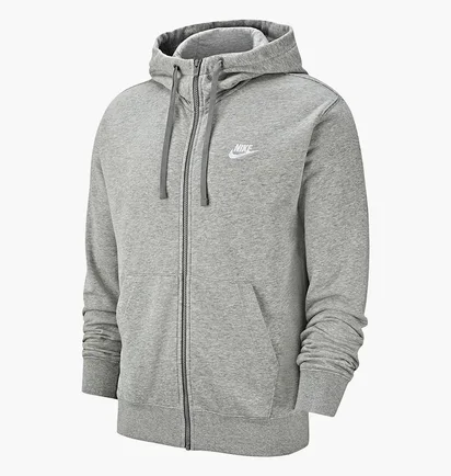 Толстовка чоловіча Nike M Nsw Club Hoodie Fz Ft Grey BV2648-063