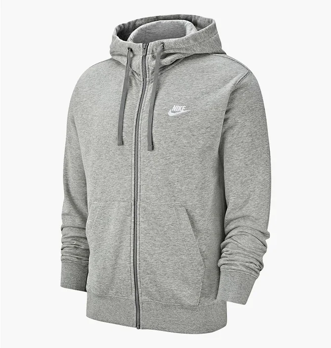 Толстовка чоловіча Nike M Nsw Club Hoodie Fz Ft Grey BV2648-063