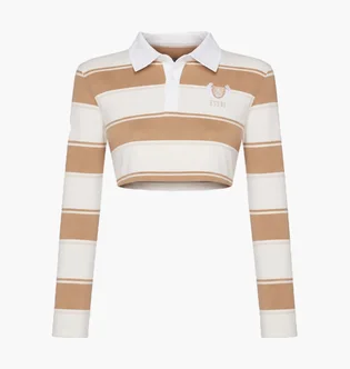 Поло жіноче Ksubi Academy Ls Polo Shirt Tan Stripe Beige WSP26FT012