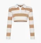 Поло жіноче Ksubi Academy Ls Polo Shirt Tan Stripe Beige WSP26FT012