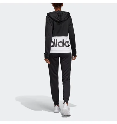 Спортивный костюм женский Adidas Linear Hoodie Black/White DV2425