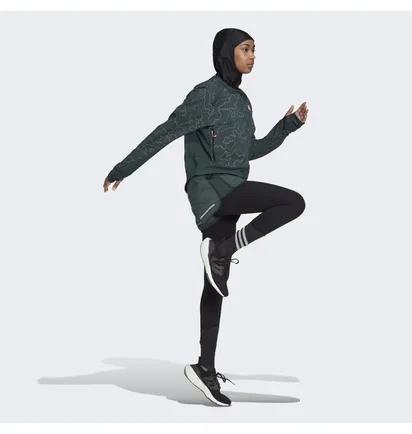 Худи женское Adidas X-City Running Crewneck Jacket Green Hc6323