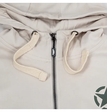 Толстовка мужская Jeep Hooded Sweatshirt Full Zip Star&Jeep Beige O102572-J868