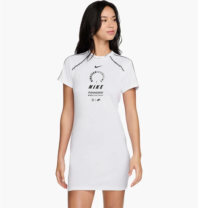 Платье женское Nike Sportswear Short-Sleeve Dress White HF5955-100