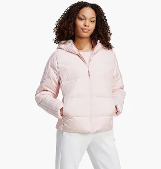Куртка жіноча Adidas Essentials 3-Stripes Mid Down Hooded Jacket Peach IX8923