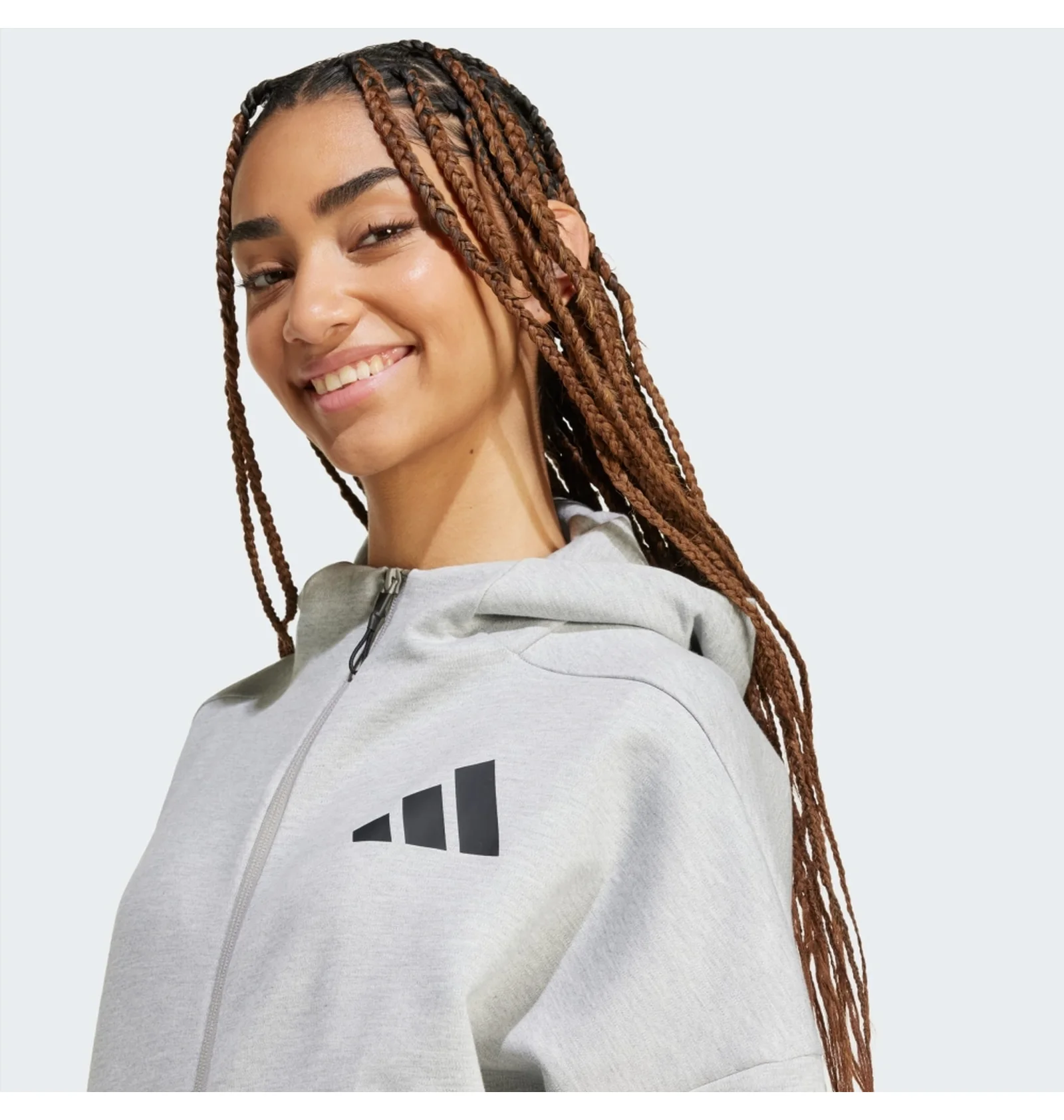 ᐉ Толстовка женская Adidas Z.N.E. Full-Zip Hoodie Grey JD9593