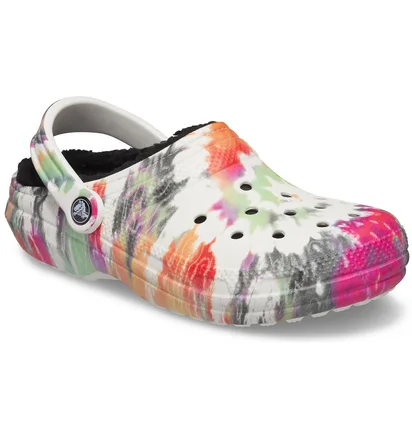 Тапочки унисекс CROCS Classic Lined Tie-Dye Clog Multi 206341-0C4