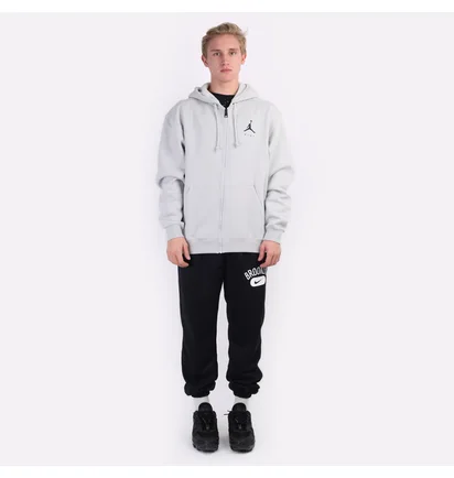 Толстовка чоловіча Air Jordan Jumpman Fleece Full-Zip Grey DC9606-097