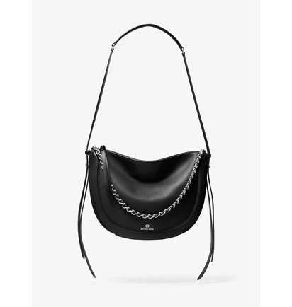 Сумка жіноча Michael Kors Jagger Large Pebbled Leather Messenger Bag Black 30S0S1JM9L-BLACK-8431