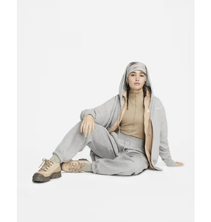 Толстовка женская Nike Sportswear Phoenix Fleece Oversized Full-Zip Hoodie Grey Dq5758-063