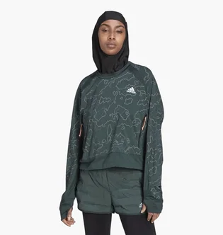 Худи женское Adidas X-City Running Crewneck Jacket Green Hc6323