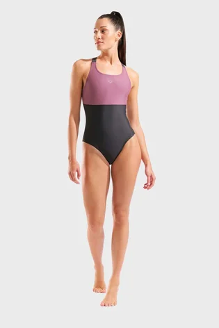 Купальник жіночий Arena Solid Racer Back Black/Violet 011414-509