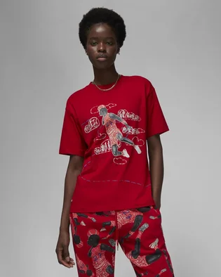 Футболка женская Air Jordan T-Shirt Artist Series By Parker Duncan Red DX0420-687