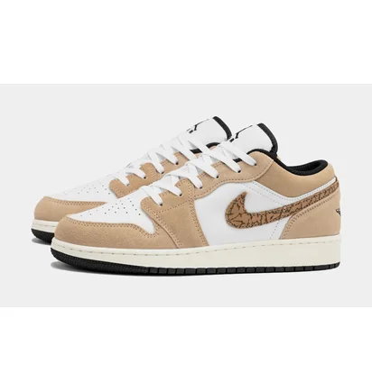 Кросівки дитячі Air Jordan 1 Low Se Brown Elephant Gs White/Brown DZ5368-201