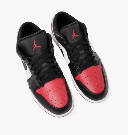 Кроссовки мужские Air Jordan 1 Low Black/Red 553558-161