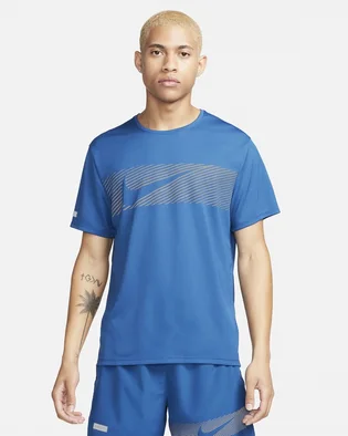 Футболка мужская Nike Miler Flash Dri-Fit Uv Short-Sleeve Running Top Blue FN3051-476
