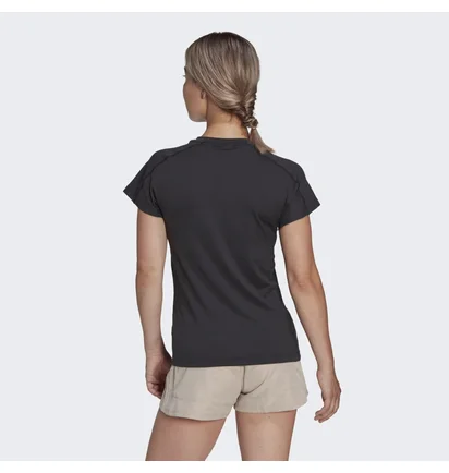 Футболка женская Adidas Aeroready Train Essentials Minimal Branding V-Neck Tee Black Hn5543