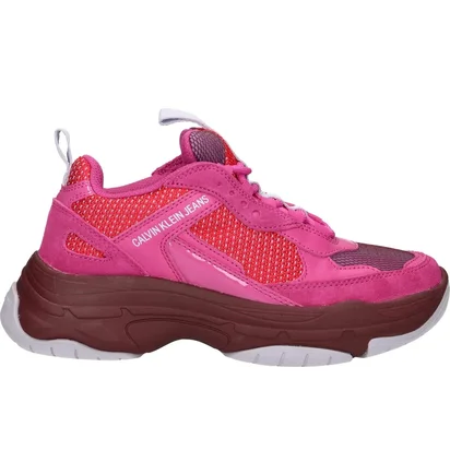 Кроссовки женские Calvin Klein Maya Low Top Lace Up Pink/Violet B4R0823-MULTI-HOT-PINK