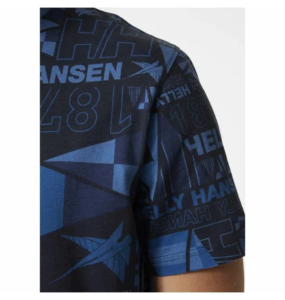 Футболка мужская Helly Hansen Newport T-Shirt Black/Blue 34303-585