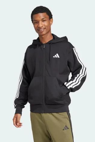 Толстовка чоловіча Essentials Essentials 3-Stripes Fleece Black JD1870