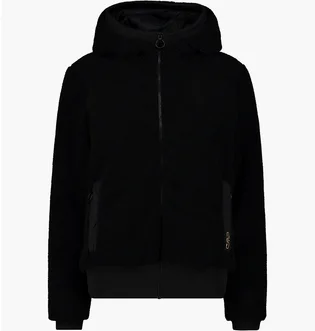 Куртка женская CMP Jacket Fix Hood Teddy Fur Black 34K2906-U901